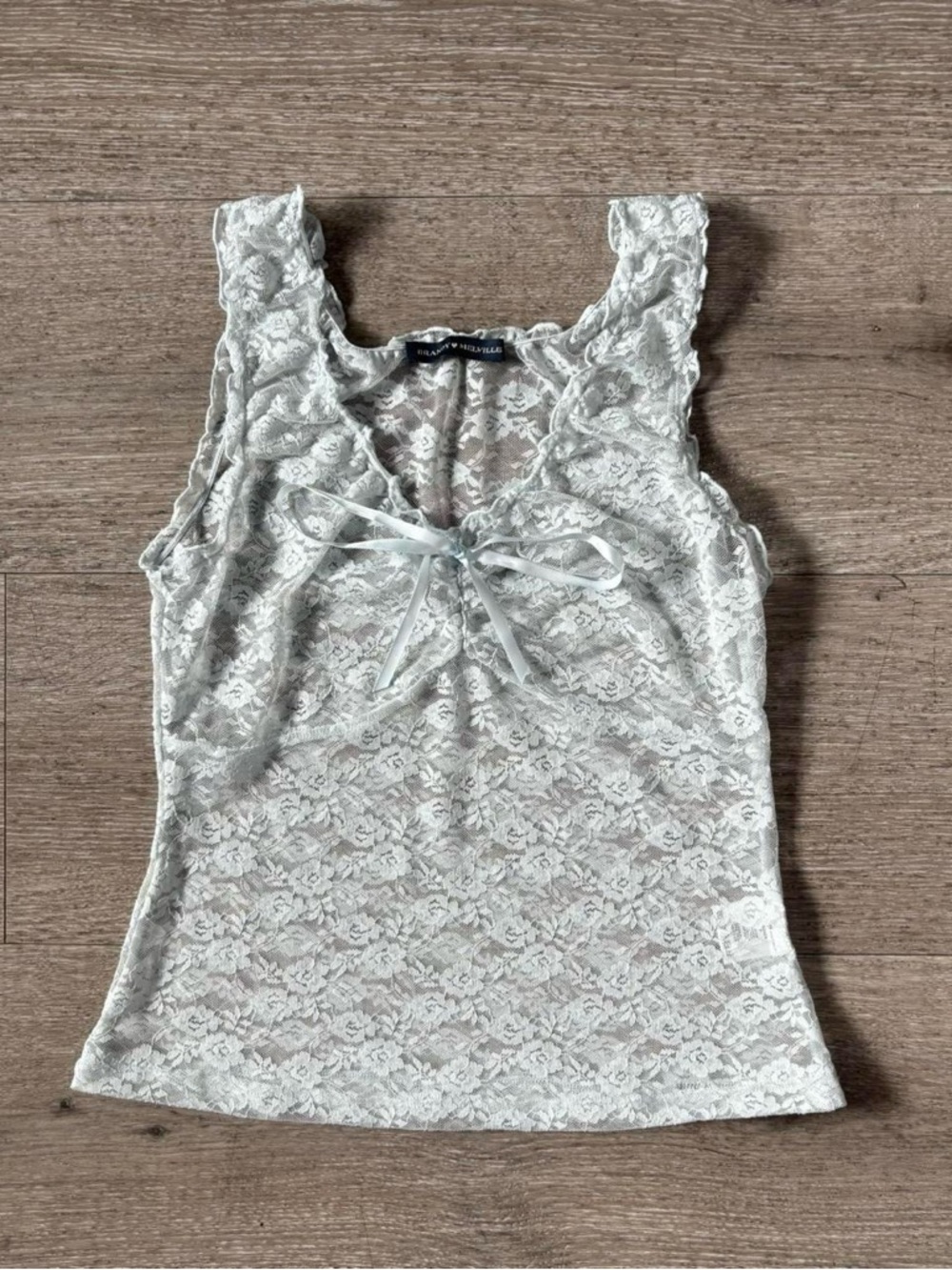 brandy melville blue lace cami top